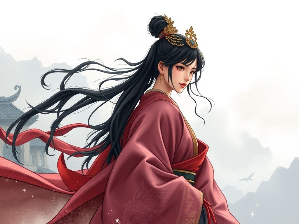 Korean historical fantasy comic cover with silk robes